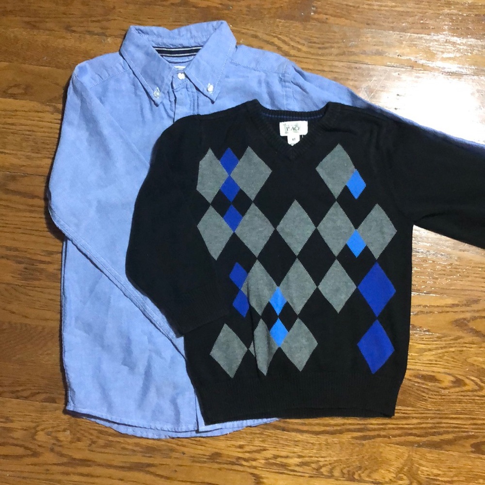 Children’s Place sweater & button down